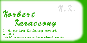 norbert karacsony business card